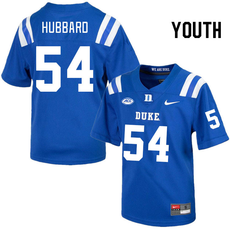 Youth #54 Ethan Hubbard Duke Blue Devils College Football Jerseys Stitched Sale-Royal